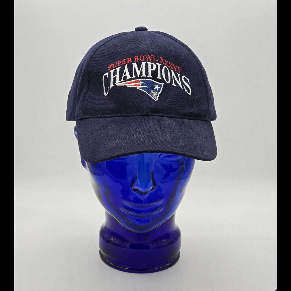 Hat New England Patriots Super Bowl XXXVl Blue 100% Cotton